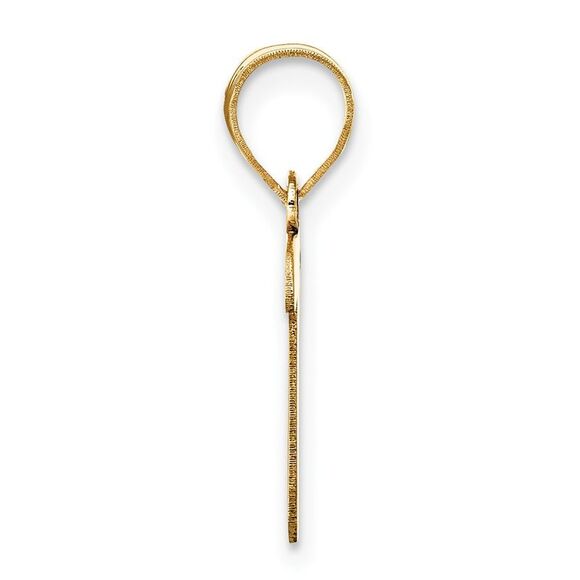 Kazi Luxury 14k Yellow Gold Polished Script Letter T Initial Pendant - Picture 2 of 4